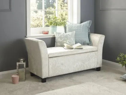 GFW Verona Oyster Crushed Velvet Fabric Ottoman Window Seat GFW Verona Oyster Crushed Velvet Fabric Ottoman Window Seat