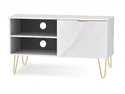Welcome Hong Kong 1 Door 2 Shelf TV Cabinet with Gold Hairpin Legs (Assembled) Welcome Hong Kong 1 Door 2 Shelf TV Cabinet with Gold Hairpin Legs (Assembled)