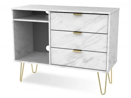 Welcome Hong Kong 3 Drawer TV Cabinet with Gold Hairpin Legs (Assembled) Welcome Hong Kong 3 Drawer TV Cabinet with Gold Hairpin Legs (Assembled)