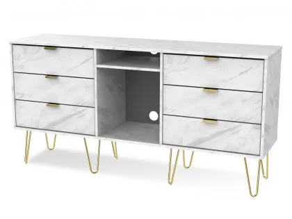 Welcome Hong Kong 6 Drawer TV Cabinet with Gold Hairpin Legs (Assembled) Welcome Hong Kong 6 Drawer TV Cabinet with Gold Hairpin Legs (Assembled)
