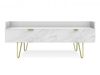 Welcome Hong Kong 2 Drawer Media Console Unit with Gold Hairpin Legs (Assembled) Welcome Hong Kong 2 Drawer Media Console Unit with Gold Hairpin Legs (Assembled)