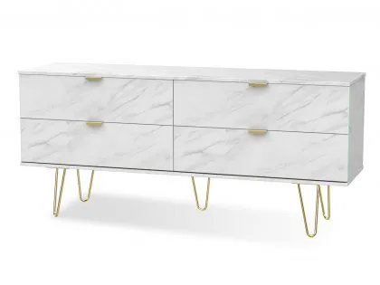 Welcome Hong Kong 4 Drawer Box Unit with Gold Hairpin Legs (Assembled) Welcome Hong Kong 4 Drawer Box Unit with Gold Hairpin Legs (Assembled)