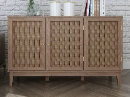 LPD Bordeaux Rattan and Oak 3 Door Large Sideboard LPD Bordeaux Rattan and Oak 3 Door Large Sideboard