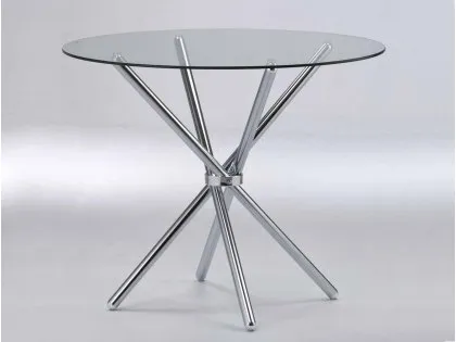 LPD Casa 90cm Glass and Chrome Dining Table LPD Casa 90cm Glass and Chrome Dining Table
