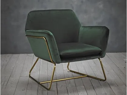LPD Charles Racing Green Velvet Fabric Armchair LPD Charles Racing Green Velvet Fabric Armchair