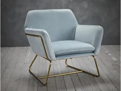 LPD Charles Sky Blue Velvet Fabric Armchair LPD Charles Sky Blue Velvet Fabric Armchair