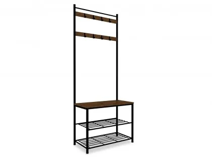 LPD Ealing Black and Rustic Pine Small Hallway Unit LPD Ealing Black and Rustic Pine Small Hallway Unit