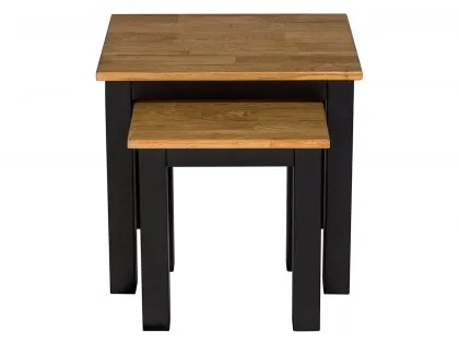 LPD Copenhagen Black and Oak Nest of Tables