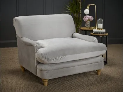 LPD Plumpton Grey Velvet Fabric Chair LPD Plumpton Grey Velvet Fabric Chair