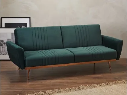 LPD Nico Green Velvet Fabric Sofa Bed LPD Nico Green Velvet Fabric Sofa Bed