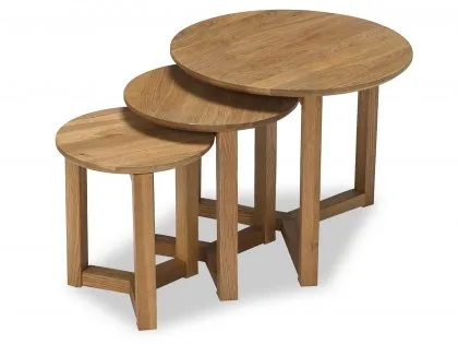LPD Stow Oak Round Nest Of 3 Tables LPD Stow Oak Round Nest Of 3 Tables