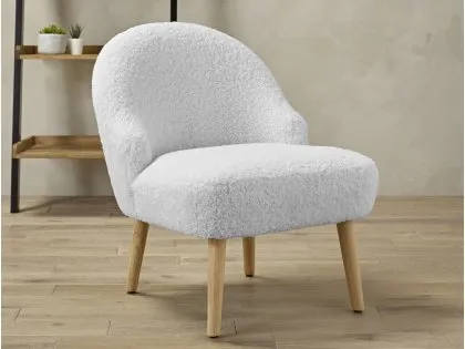LPD Ted Grey Boucle Fabric Accent Chair LPD Ted Grey Boucle Fabric Accent Chair