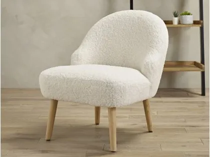 LPD Ted White Boucle Fabric Accent Chair LPD Ted White Boucle Fabric Accent Chair
