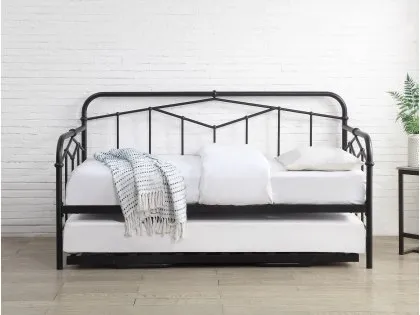 Flintshire Axton Sand Blast Black Metal Day Bed Frame Flintshire Axton Sand Blast Black Metal Day Bed Frame