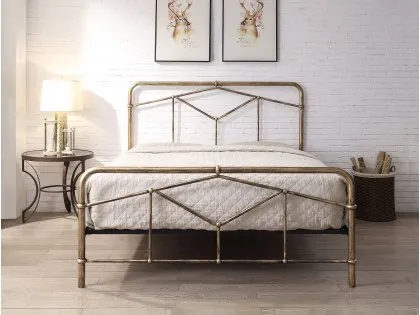 Flintshire Axton 5ft King Size Antique Bronze Metal Bed Frame