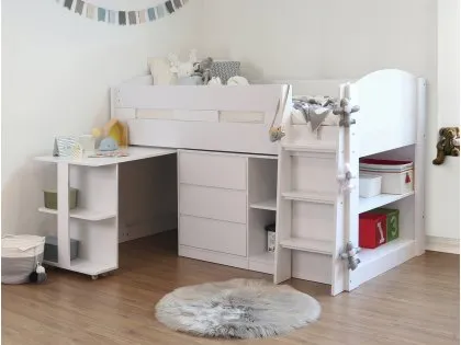 Flintshire Billie White Wooden Mid Sleeper Bed Frame Flintshire Billie White Wooden Mid Sleeper Bed Frame