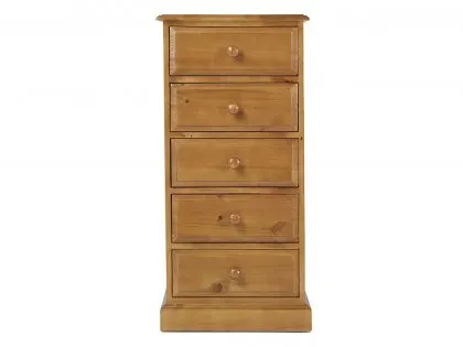 Archers Berwick 5 Drawer Tall Narrow Pine Wooden Chest of Drawers (Assembled)