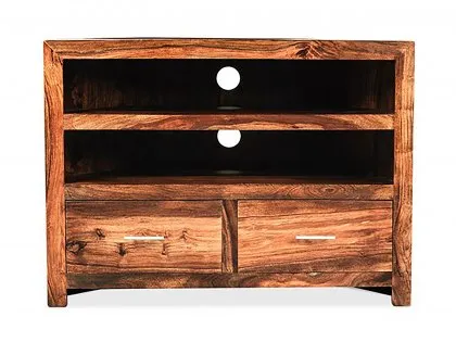 Archers Santa Clara 2 Drawer Acacia Wooden Corner TV Cabinet (Assembled)