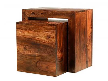 Archers Santa Clara Acacia Cube Wooden Nest of 2 Tables (Assembled) Archers Santa Clara Acacia Cube Wooden Nest of 2 Tables (Assembled)