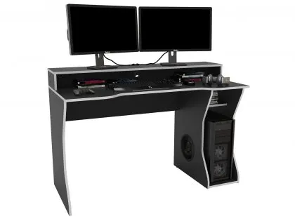 Birlea Enzo Black and Silver Gaming Computer Desk