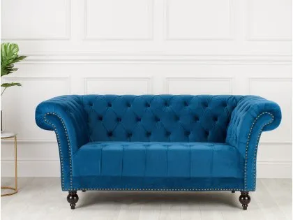 Birlea Chester Midnight Blue Velvet Fabric 2 Seater Sofa Birlea Chester Midnight Blue Velvet Fabric 2 Seater Sofa