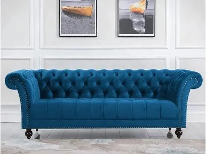 Birlea Chester Midnight Blue Velvet Fabric 3 Seater Sofa Birlea Chester Midnight Blue Velvet Fabric 3 Seater Sofa