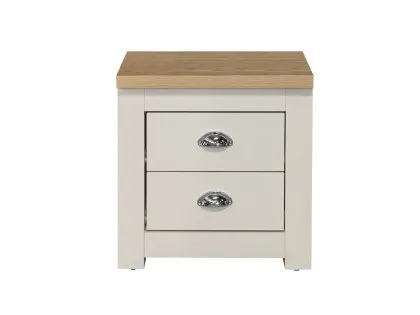 Birlea Highgate Cream and Oak Effect 2 Drawer Bedside Table