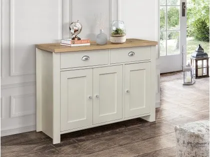 Birlea Highgate Cream and Oak Effect 3 Door 2 Drawer Sideboard Birlea Highgate Cream and Oak Effect 3 Door 2 Drawer Sideboard