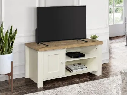 Birlea Highgate Cream and Oak Effect Small TV Unit Birlea Highgate Cream and Oak Effect Small TV Unit