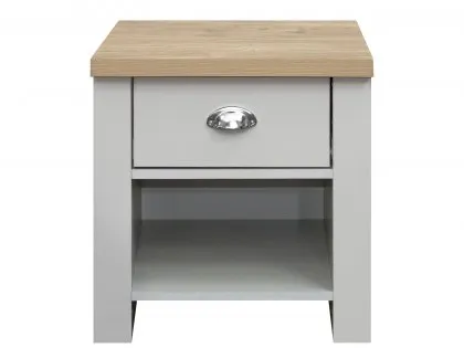 Birlea Highgate Grey and Oak Effect 1 Drawer Lamp Table