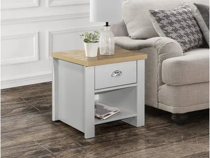 Birlea Highgate Grey and Oak Effect 1 Drawer Lamp Table Birlea Highgate Grey and Oak Effect 1 Drawer Lamp Table