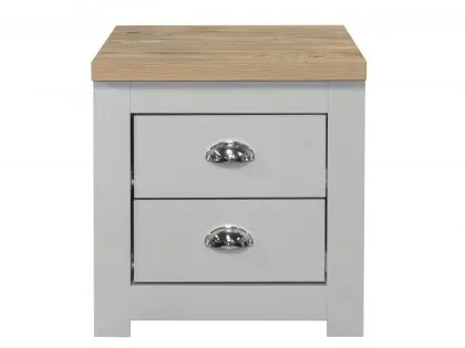 Birlea Highgate Grey and Oak Effect 2 Drawer Bedside Table