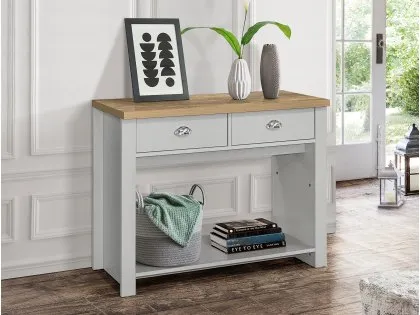 Birlea Highgate Grey and Oak Effect 2 Drawer Console Table Birlea Highgate Grey and Oak Effect 2 Drawer Console Table