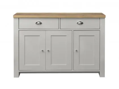 Birlea Highgate Grey and Oak Effect 3 Door 2 Drawer Sideboard