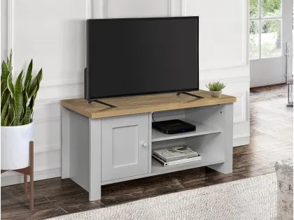 Birlea Highgate Grey and Oak Effect Small TV Unit Birlea Highgate Grey and Oak Effect Small TV Unit