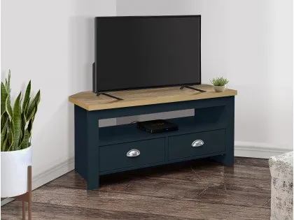 Birlea Highgate Navy and Oak Effect Corner TV Unit Birlea Highgate Navy and Oak Effect Corner TV Unit
