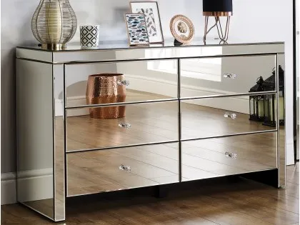 Birlea Seville Mirrored 6 Drawer Chest (Assembled) Birlea Seville Mirrored 6 Drawer Chest (Assembled)