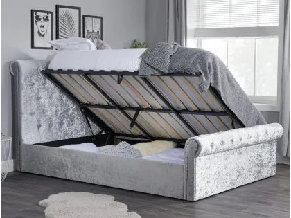 Birlea Sienna 4ft Small Double Steel Crushed Velvet Ottoman Bed Frame