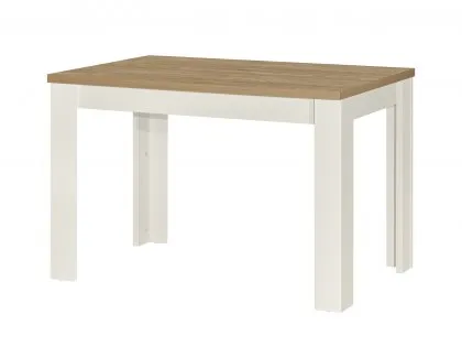 Birlea Highgate Cream and Oak Dining Table and 2 Bench Set