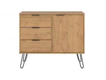 Core Augusta Waxed Pine Small Sideboard with 1 Door 3 Drawers Core Augusta Waxed Pine Small Sideboard with 1 Door 3 Drawers
