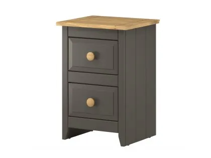 Core Capri Carbon and Waxed Pine 2 Drawer Petite Bedside Table Core Capri Carbon and Waxed Pine 2 Drawer Petite Bedside Table
