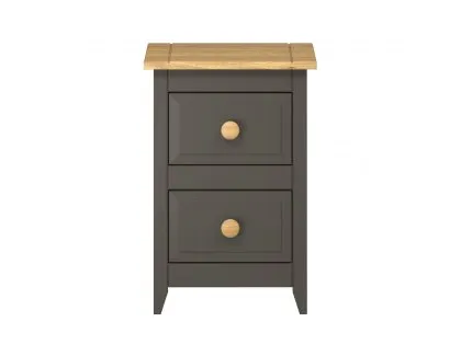 Core Capri Carbon and Waxed Pine 2 Drawer Petite Bedside Table