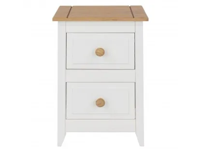 Core Capri White 2 Drawer Petite Bedside Table