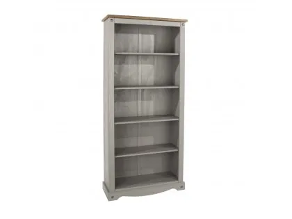 Core Corona Grey and Waxed Pine Tall Bookcase Core Corona Grey and Waxed Pine Tall Bookcase