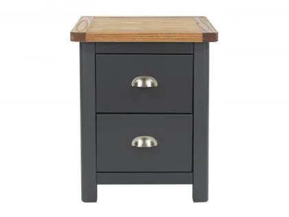 Core Dunkeld Midnight Blue and Oak 2 Drawer Bedside Table