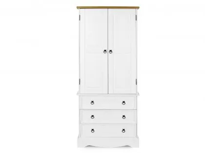 Core Corona White and Pine 2 Door 3 Drawer Wardrobe