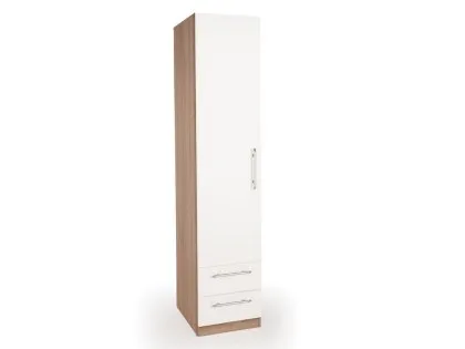 Harmony Hyde White and Oak 1 Door 2 Drawer Single Wardrobe Harmony Hyde White and Oak 1 Door 2 Drawer Single Wardrobe