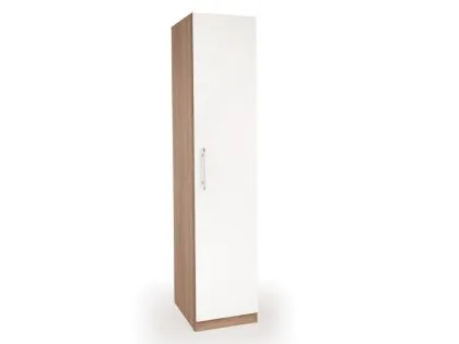 Harmony Hyde White and Oak 1 Door Single Wardrobe Harmony Hyde White and Oak 1 Door Single Wardrobe