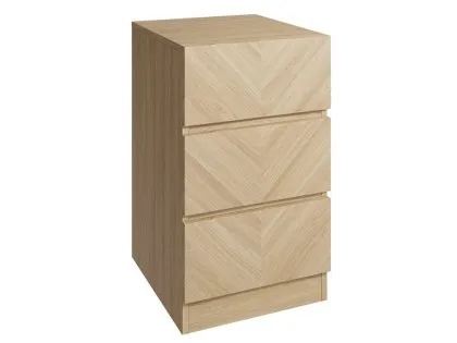 GFW Catania Euro Oak 3 Drawer Bedside Table