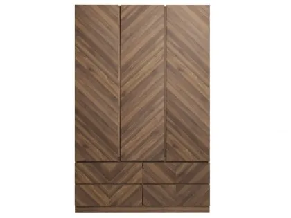 GFW Catania Royal Walnut 3 Door 4 Drawer Triple Wardrobe